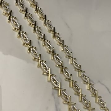 İthal İki Renkli Taşlı Tasarım Göz Bileklik Delfina