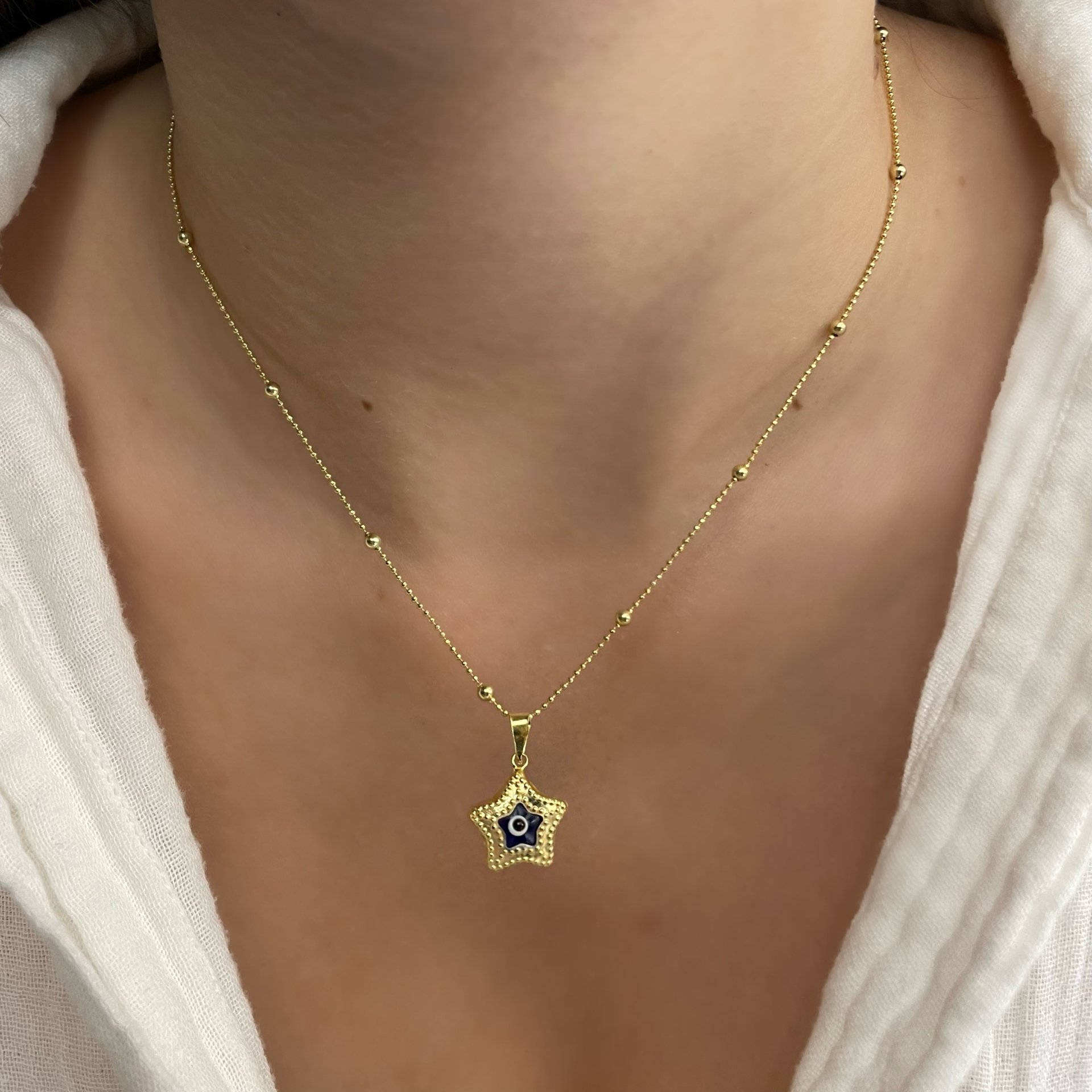 925 Ayar Gümüş Altın Modeli Yıldız Kolye Lucie