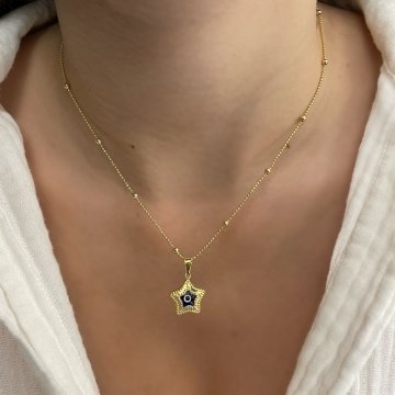 925 Ayar Gümüş Altın Modeli Yıldız Kolye Lucie