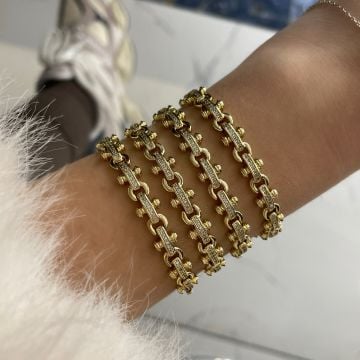 İthal Taş Detaylı Tasarım Zincir Bileklik Elara