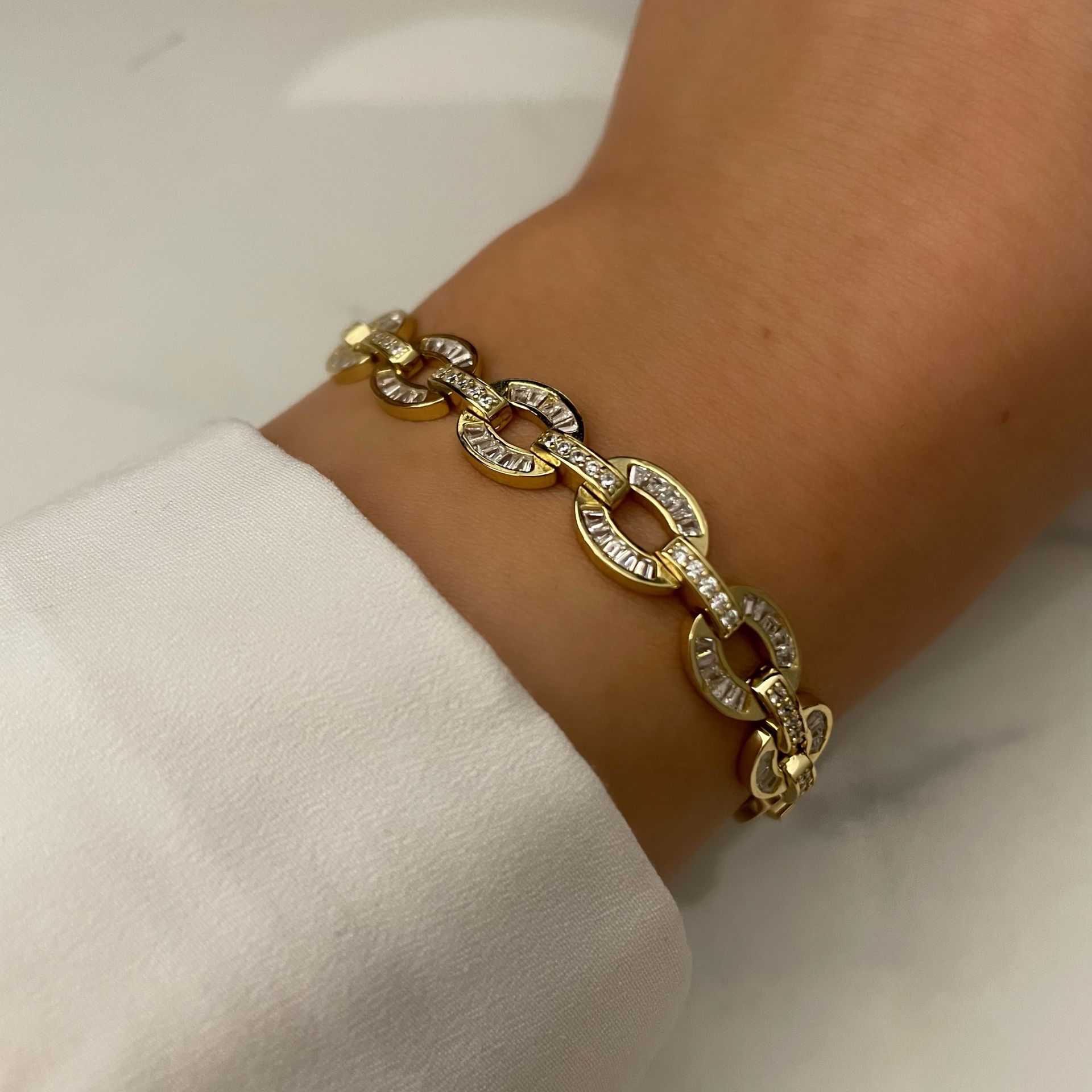 925 Ayar Gümüş Zirkon Taşlı Zincir Bileklik Dimora