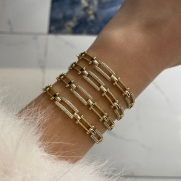 İthal Taş Detaylı Tasarım Zincir Bileklik Claris