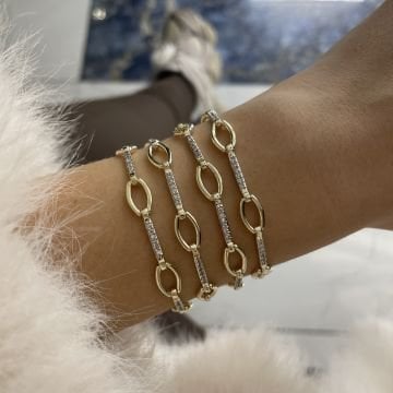 İthal Taş Detaylı Tasarım Zincir Bileklik Lovisa