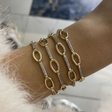 İthal Taş Detaylı Tasarım Zincir Bileklik Lovisa