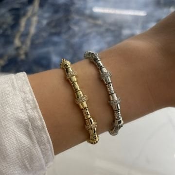 İthal Baget Taşlı Tasarım Bileklik