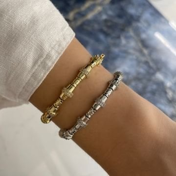 İthal Baget Taşlı Tasarım Bileklik
