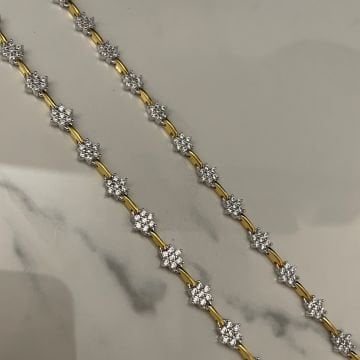 925 Ayar Gümüş İthal İki Renkli Çiçek Bileklik