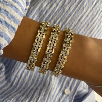 İthal Taş Detaylı Tasarım Kelepçe Bileklik Liana