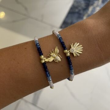 925 Ayar Gümüş İthal Lapis Lazuli Taşlı Tasarım Bileklik