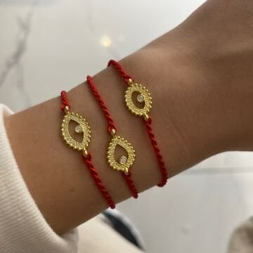 925 Ayar Gümüş Kırmızı İpli Bileklik Lima