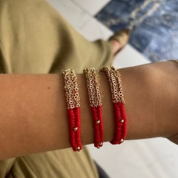 Zincirli Örgü Tasarım Bileklik Helina