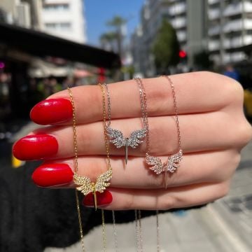 925 Ayar Gümüş Melek Kolye Mikail