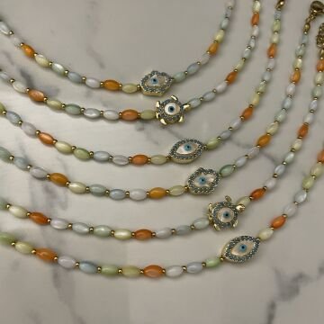 Renkli Sedef Taşlı Tasarım Figürlü Bileklik Lorine