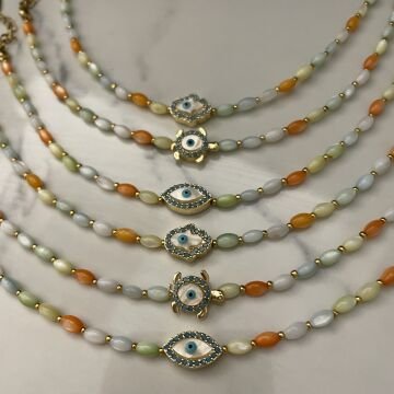 Renkli Sedef Taşlı Tasarım Figürlü Bileklik Lorine