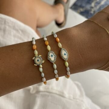 Renkli Sedef Taşlı Tasarım Figürlü Bileklik Lorine