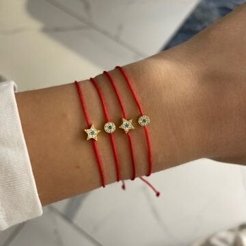 925 Ayar Gümüş Kırmızı İp Bileklik Elsa