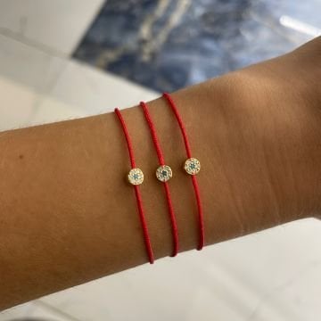 925 Ayar Gümüş Kırmızı İp Bileklik Elsa