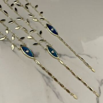 İthal Tasarım Arpa Model Cam Göz Y Kolye Marina