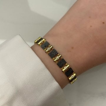 925 Ayar Gümüş Baget Bagette Model Bileklik Simona