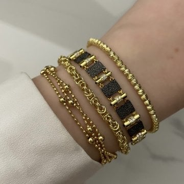 925 Ayar Gümüş Baget Bagette Model Bileklik Simona