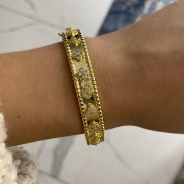 925 Ayar Gümüş Van Cleef Model Kelepçe Bileklik Aspasia