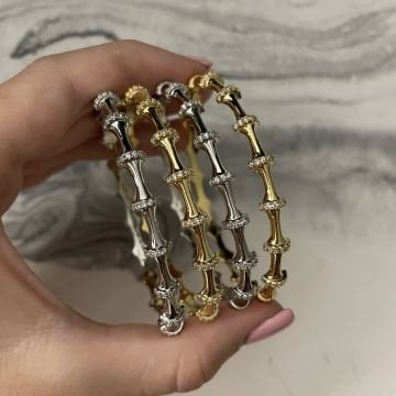 İthal Taş Detaylı Tasarım Kelepçe Bileklik