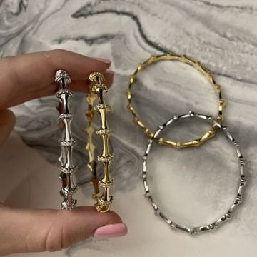 İthal Taş Detaylı Tasarım Kelepçe Bileklik