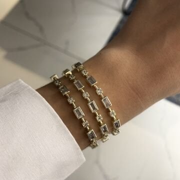 İthal Baget Taşlı Tasarım Bileklik Stela