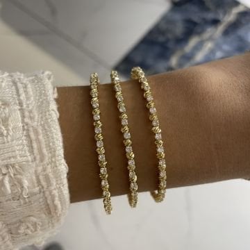 İthal Dorika Taşlı Kelepçe Bileklik Gravel