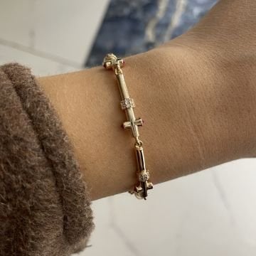 İthal Yakut Taş Detaylı Tasarım Bileklik