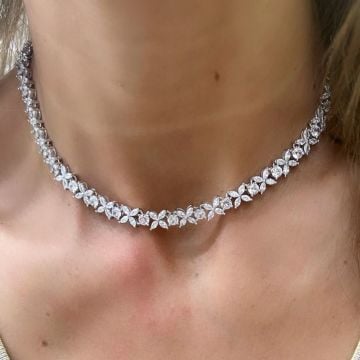 925 Ayar Gümüş İthal Markiz Kesim Kolye Mariana