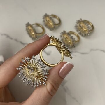 İthal Taşlı Tasarım Aslan Küpe Leonis