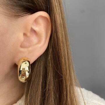 İthal Gold Halka Küpe Viona