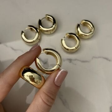 İthal Gold Halka Küpe Viona