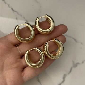 İthal Gold Halka Küpe Viona