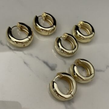 İthal Gold Halka Küpe Viona