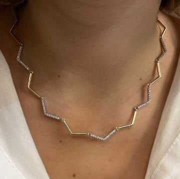 İthal Taşlı Tasarım Kolye