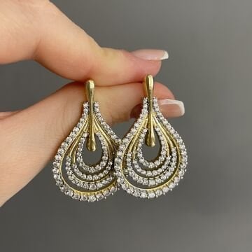 İthal Taşlı Damla Model Küpe