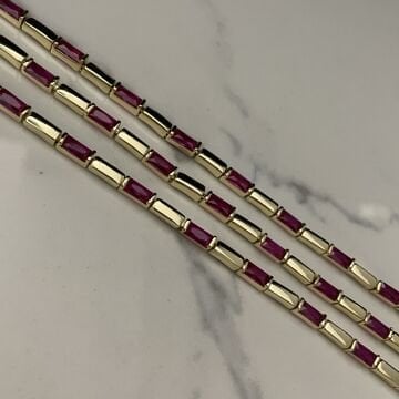 İthal Pembe Taşlı Tasarım Bileklik