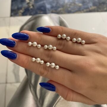 925 Ayar Gümüş Üç İncili Küpe Mona
