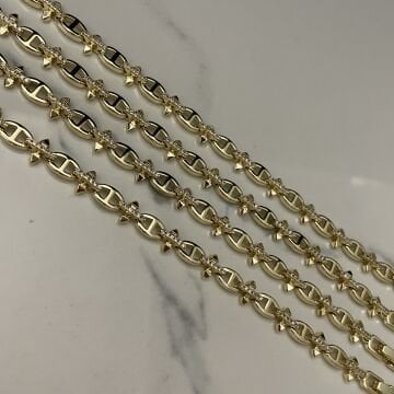 İthal Taşlı Tasarım Zincir Bileklik Velina