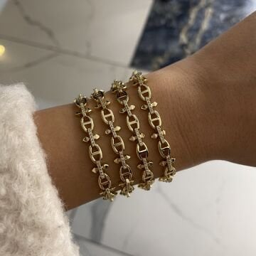 İthal Taşlı Tasarım Zincir Bileklik