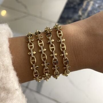 İthal Taşlı Tasarım Zincir Bileklik