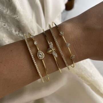 İthal Damla Taş Model Tasarım Kelepçe Bileklik Elisse