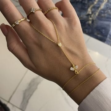 925 Ayar Gümüş İthal Taş Detaylı Minimal Arı Şahmeran Mini Arı