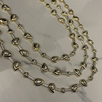 İthal Taşlı Damla Motifli Tasarım Kolye Vittoria