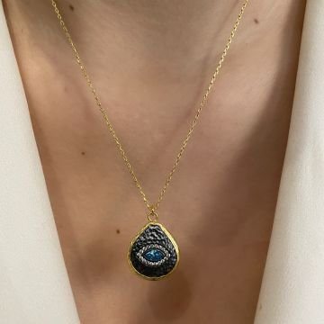 925 Ayar Gümüş İthal Tasarım Otantik Göz Kolye Silvia