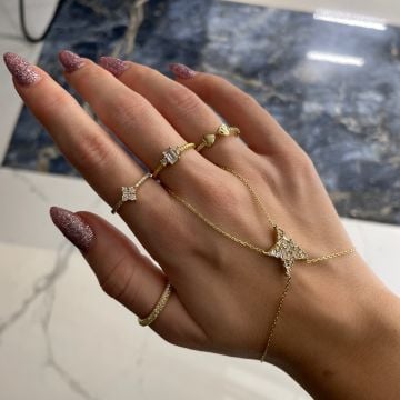 925 Ayar Gümüş Baget Taşlı Yıldız Şahmeran Denis