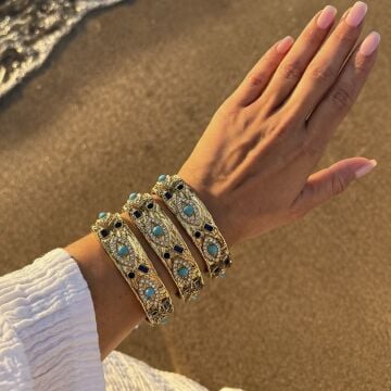 İthal Göz Doğaltaş Tasarımlı Kelepçe Bileklik