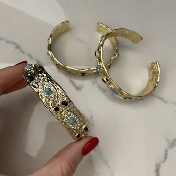 İthal Göz Doğaltaş Tasarımlı Kelepçe Bileklik